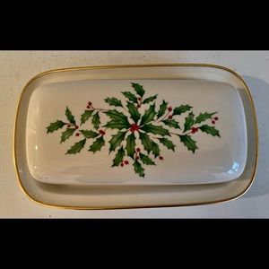 Lenox China Christmas Butter Dish
